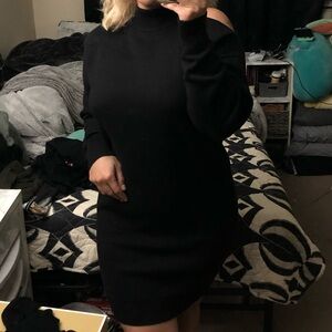 Michael Kors cold shoulder black dress